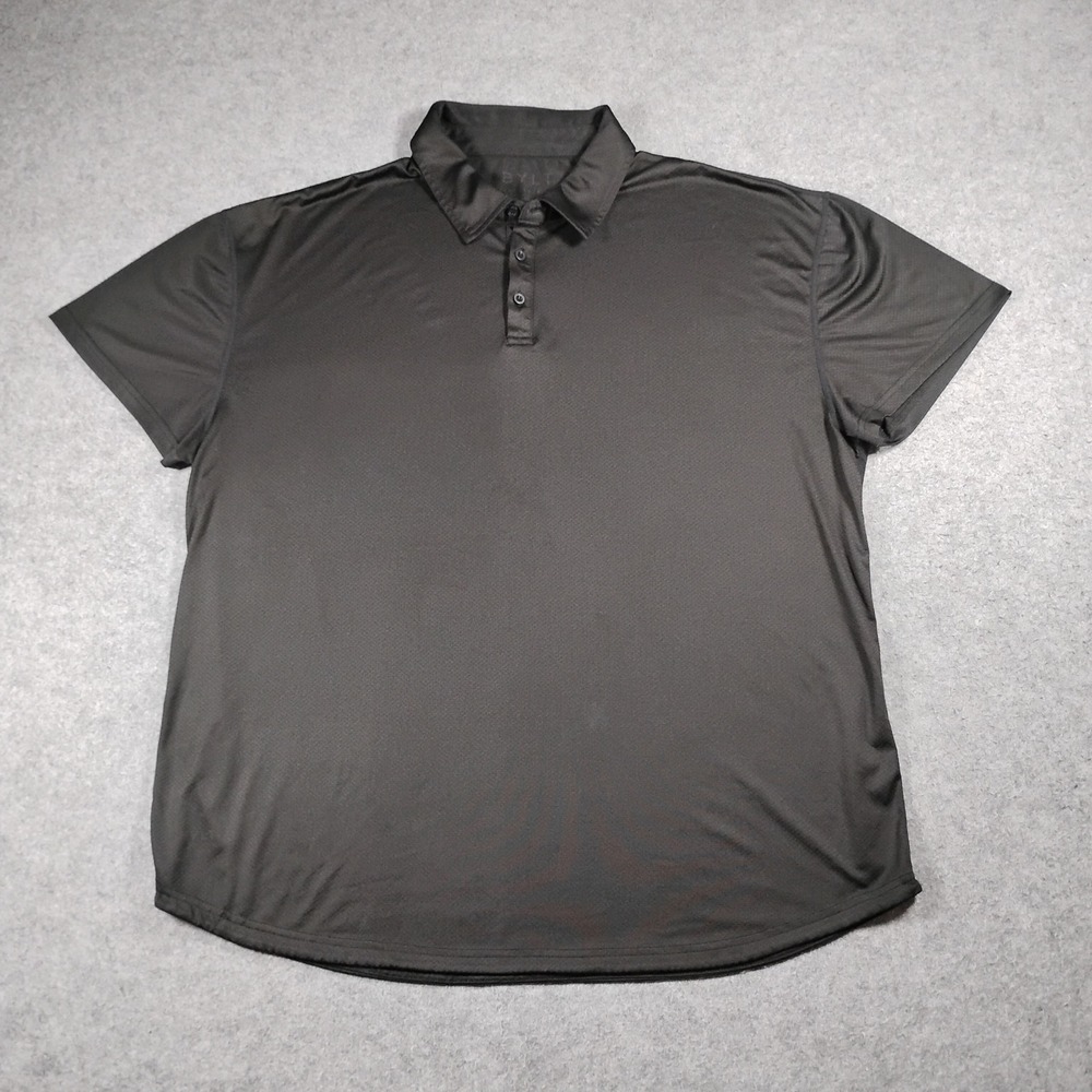 BYLT Basics Men's Black Performance Drop-Cut Short Sleeve Polo Shirt Size XXL